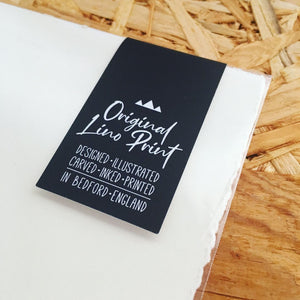 Adventure Original Lino Print NEON OMBRE PINK ORANGE