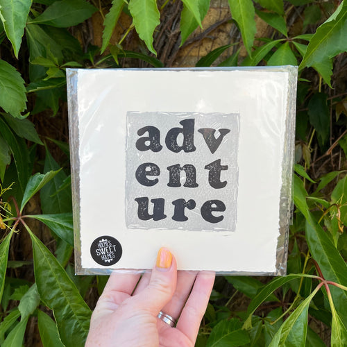 Adventure Original Lino Print SILVER