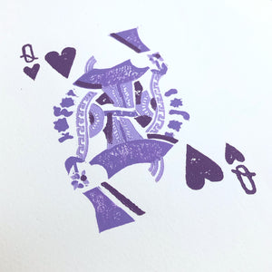 The Queen of Hearts • Platinum Jubilee Special Edition Lino Cut Print A4
