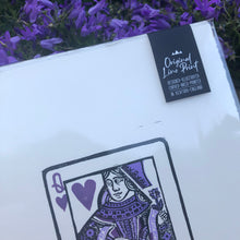 Load image into Gallery viewer, The Queen of Hearts • Platinum Jubilee Special Edition Lino Cut Print A4