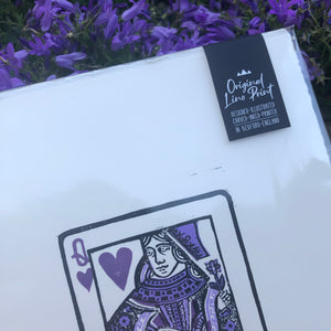 The Queen of Hearts • Platinum Jubilee Special Edition Lino Cut Print A4