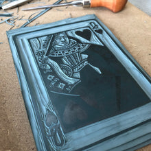 Load image into Gallery viewer, The Queen of Hearts • Platinum Jubilee Special Edition Lino Cut Print A4