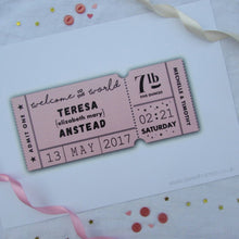 Load image into Gallery viewer, Personalised New Baby &#39;Welcome To The World&#39; Giclee Print