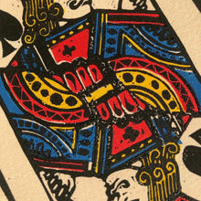 Load image into Gallery viewer, Jack • Playing Card, Jack of Spades Original 4 Layer Lino Cut Print A4