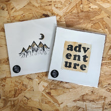 Load image into Gallery viewer, Mountains &amp; Moon Original Lino Print METALLIC GOLD or SILVER