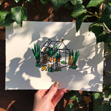 Load image into Gallery viewer, The Greenhouse Original Lino Print A4