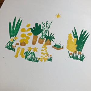 The Greenhouse Original Lino Print A4