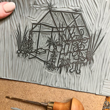 Load image into Gallery viewer, The Greenhouse Original Lino Print A4