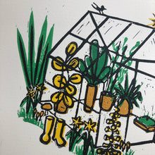 Load image into Gallery viewer, The Greenhouse Original Lino Print A4