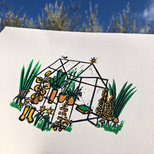 Load image into Gallery viewer, The Greenhouse Original Lino Print A4